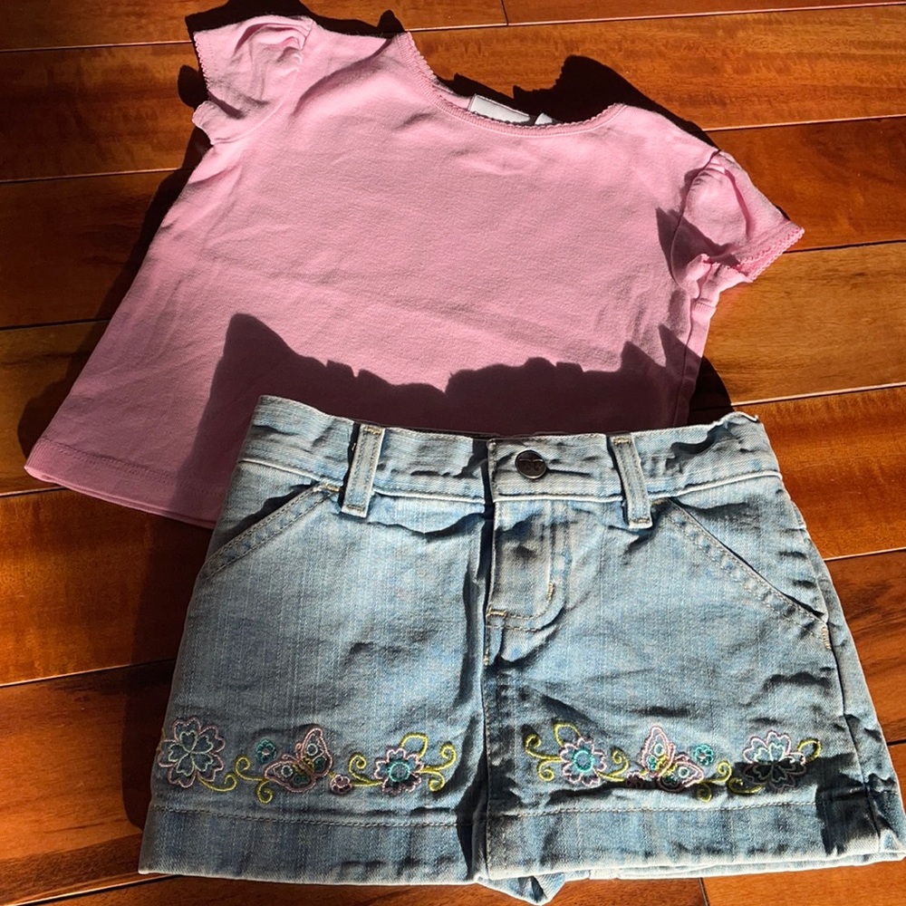 Sonoma girls 4T skirt and tee set